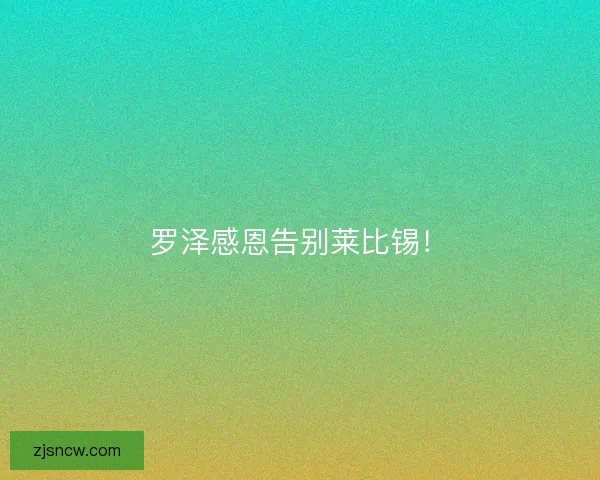 罗泽感恩告别莱比锡！