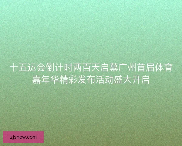 十五运会倒计时两百天启幕广州首届体育嘉年华精彩发布活动盛大开启