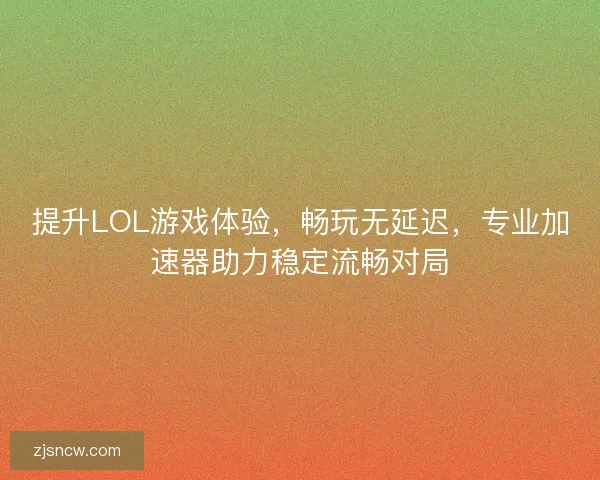 提升LOL游戏体验，畅玩无延迟，专业加速器助力稳定流畅对局